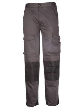Pantalón trabajo gris acero/negro HIGHLAND 250 GRS. resistente y muy confortable