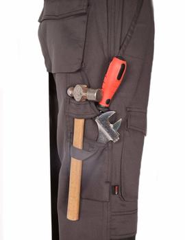Pantalón trabajo gris acero/negro HIGHLAND 250 GRS. resistente y muy confortable