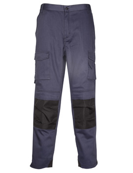 Pantalón trabajo azul/negro HIGHLAND 250 GRS. resistente y muy confortable