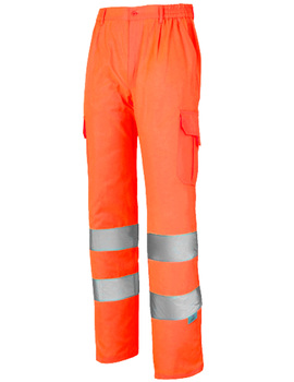 Pantalón liso de alta visibilidad 1052 naranja CLASE 2 de 260 GR/MQ