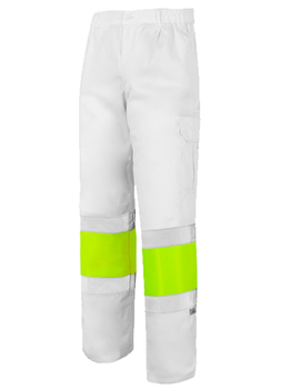 Pantalón combinado de alta visibilidad 1061 blanco/amarillo CLASE 1 de 200 GR/MQ