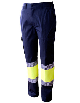 Pantalón STRECHT combinado de alta visibilidad 1061S marino/amarillo CLASE 1 de 200 GR/MQ