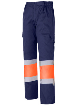 Pantalón combinado y forrado de alta visibilidad 1090 marino/naranja CLASE 1 de 200 GR/MQ