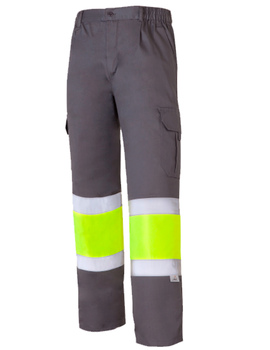 Pantalón combinado y forrado de alta visibilidad 1090 gris/amarillo CLASE 1 de 200 GR/MQ