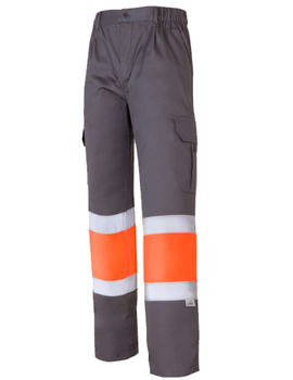 Pantalón combinado y forrado de alta visibilidad 1090 gris/naranja CLASE 1 de 200 GR/MQ