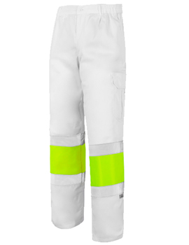 Pantalón combinado y forrado de alta visibilidad 1090 blanco/amarillo CLASE 1 de 200 GR/MQ