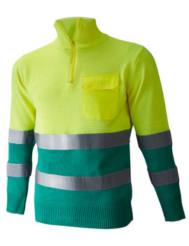 Jersey combinado 1206 en alta visibilidad verde claro/amarillo alta visibilidad con bolsillo de sarga 