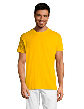 Camiseta básica cuello redondo de manga corta REGENT color Amarillo