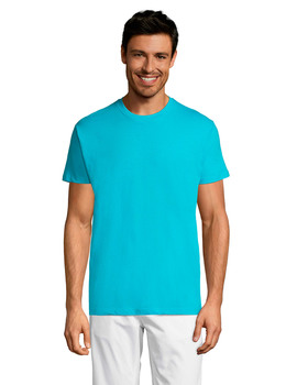Camiseta básica cuello redondo de manga corta REGENT color Azul Atolón
