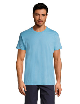 Camiseta básica cuello redondo de manga corta REGENT Azul Cielo