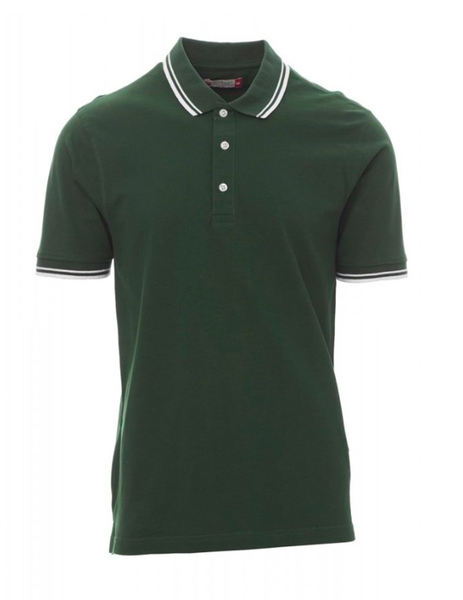 Polo Skipper de Manga Corta color Verde Edén con Blanco