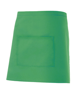 Delantal corto 404201 verde con un bolsillo en el centro