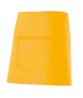 Delantal corto 404201 amarillo con un bolsillo en el centro