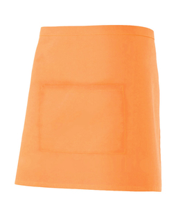 Delantal corto 404201 naranja claro con un bolsillo en el centro